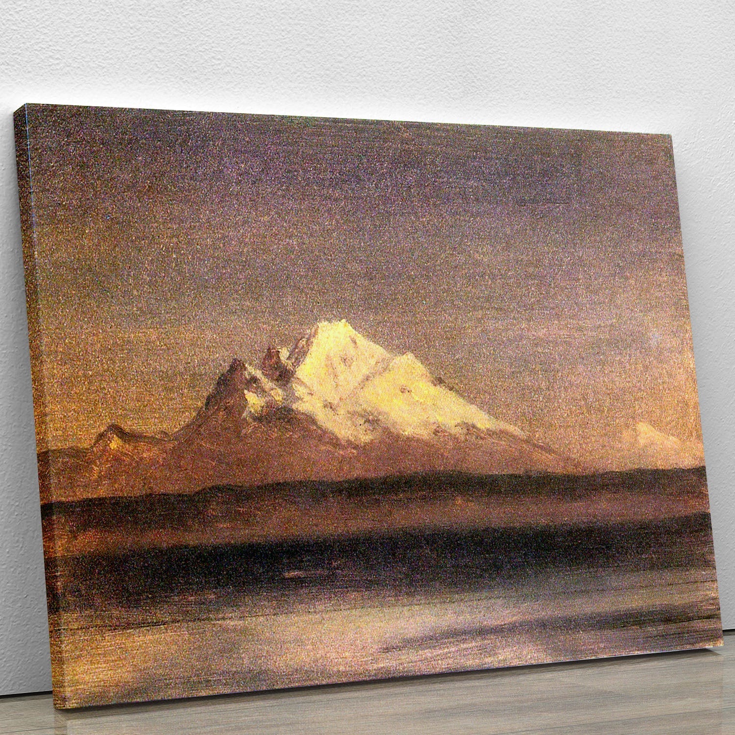 A beautiful canvas print of snowy mountains in the Pacific Northwest, showcasing majestic peaks and serene landscapes, perfect for home decor.