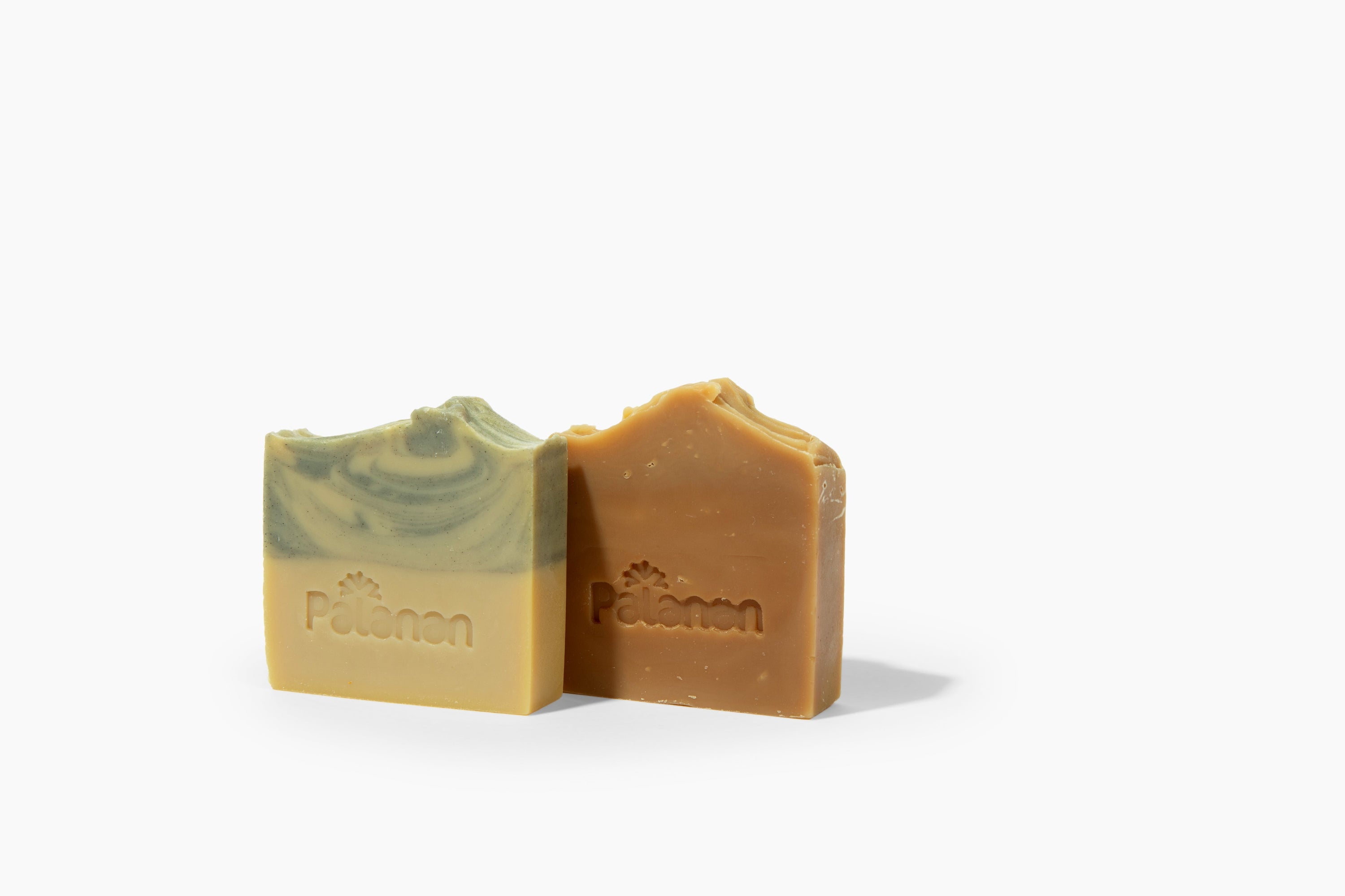 Soap and shampoo bar bundle featuring eucalyptus neem shampoo bar and orange beeswax soap bar, perfect for eco-friendly bathing.