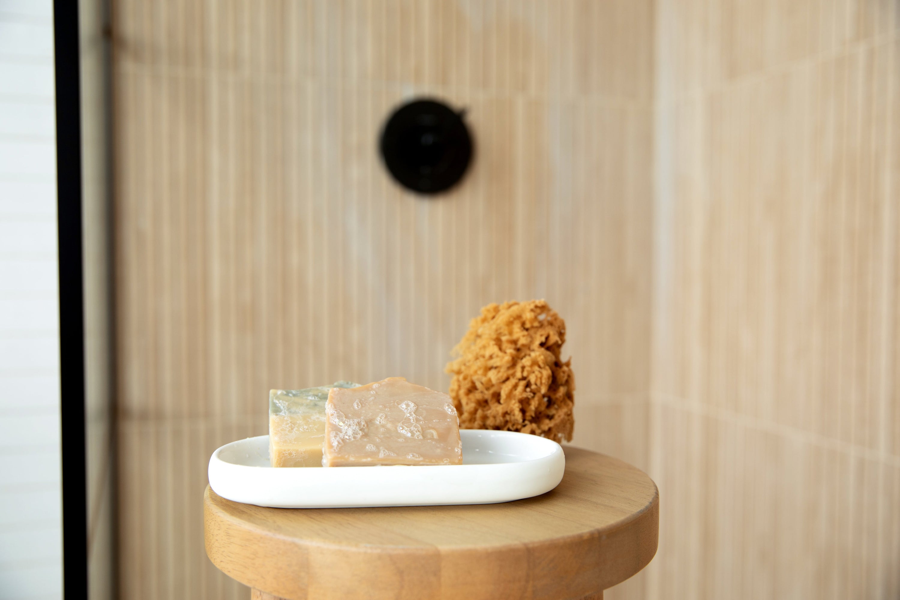 Soap and shampoo bar bundle featuring eucalyptus neem shampoo bar and orange beeswax soap bar, perfect for eco-friendly bathing.