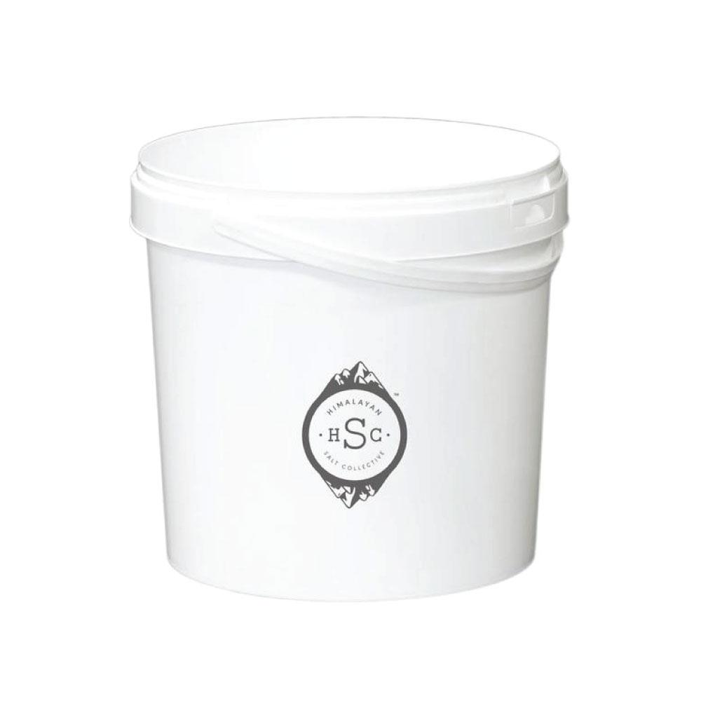 A resealable bucket of high-quality food grade Sodium Bicarbonate, also known as Baking Soda, displayed on a clean surface.