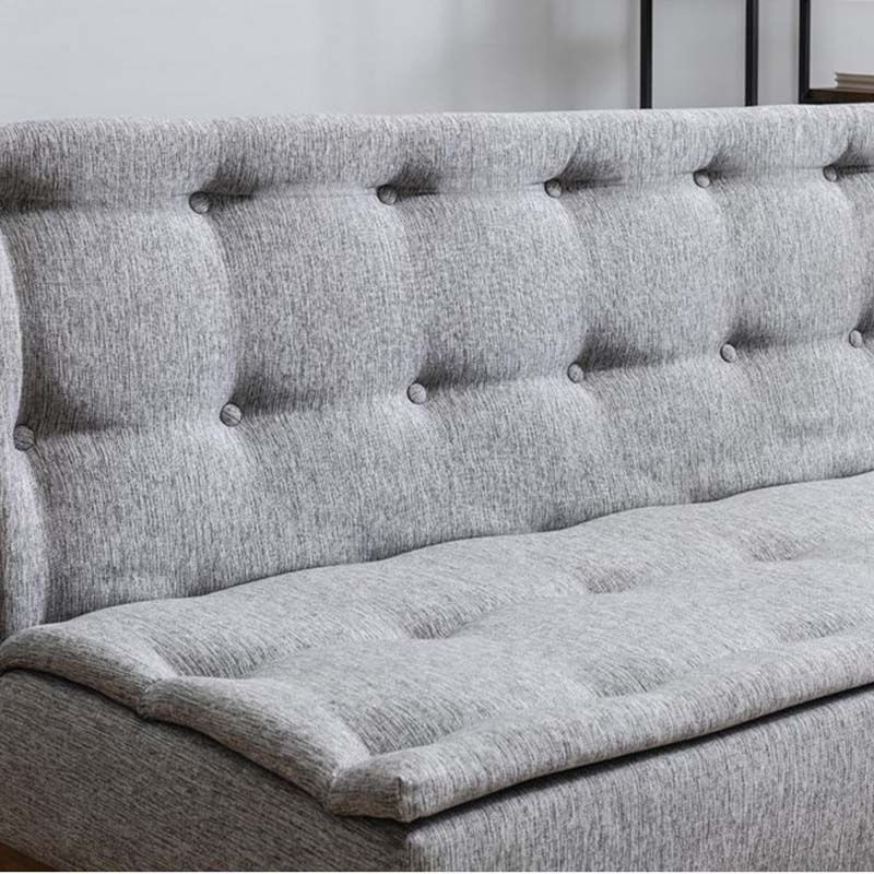 Sofa-Bed LONDON three-seater in grey fabric, showcasing its modern design and comfortable seating.