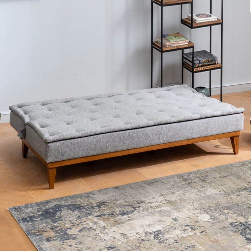 Sofa-Bed LONDON three-seater in grey fabric, showcasing its modern design and comfortable seating.