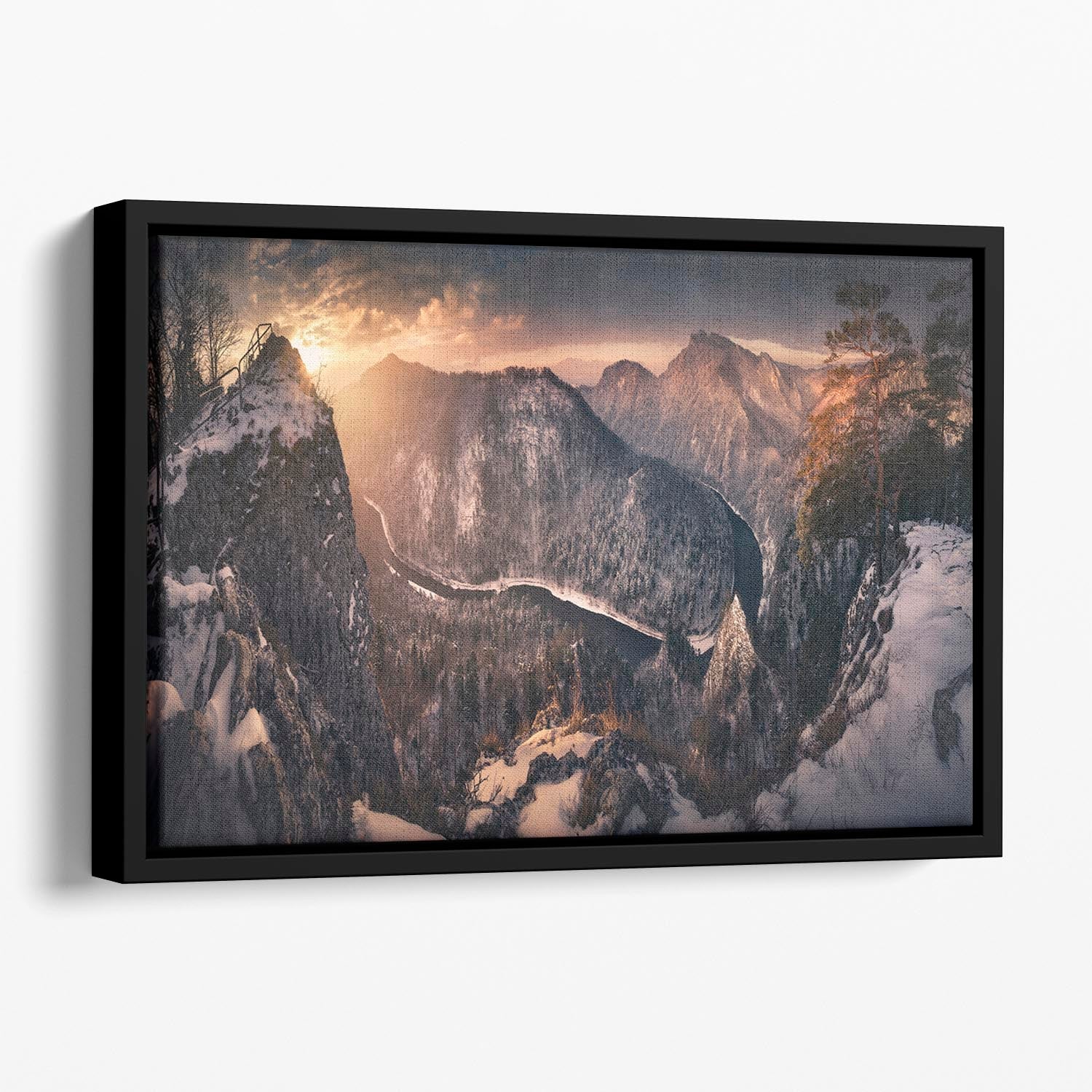 Sokolica Floating Framed Canvas featuring vibrant abstract design in an elegant wooden frame, perfect for contemporary home decor.