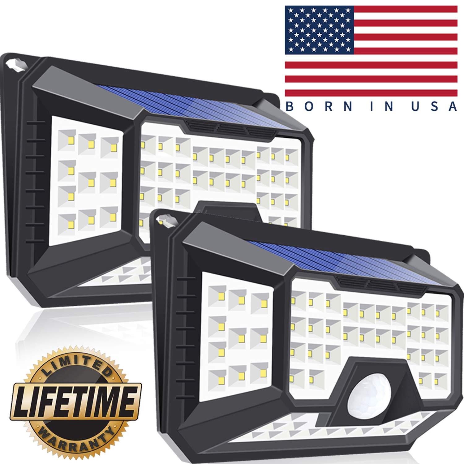 Solar Lights Outdoor Motion Sensor with waterproof design and wide-angle illumination, ideal for outdoor security.