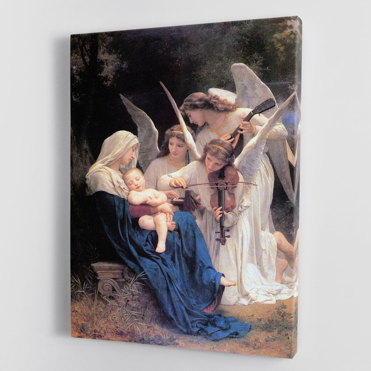 Canvas print of Song of the Angels by Bouguereau, showcasing ethereal angels in a serene setting, perfect for elegant home decor.
