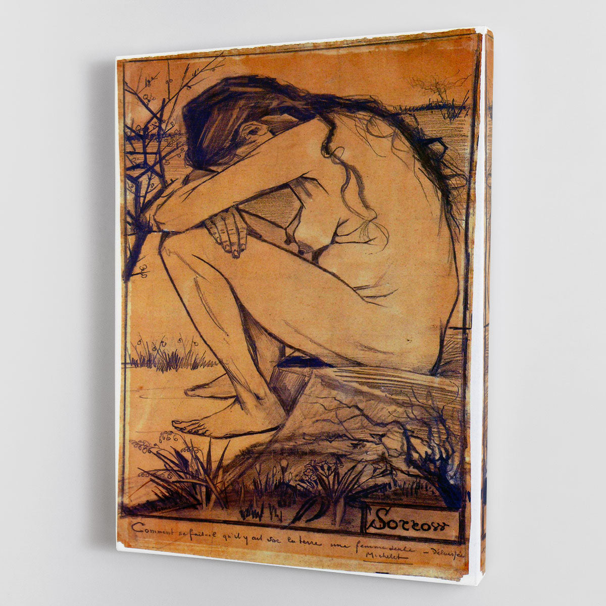 Canvas print of Sorrow by Van Gogh, showcasing vibrant colors and emotional depth, perfect for home decor.