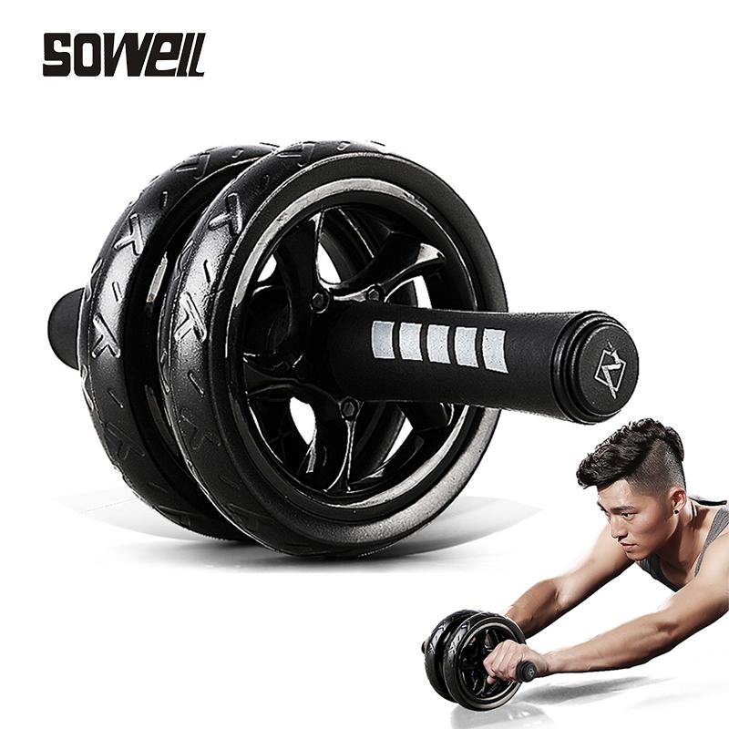 Sowell Muscle Exercise Equipment Double Wheel, featuring a durable design with foam grips and a sturdy structure for effective workouts.