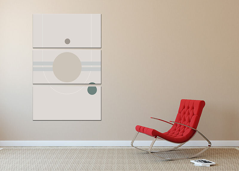 Space Orbit 01 3 Split Panel Canvas Print featuring vibrant colors and abstract design, perfect for modern decor.