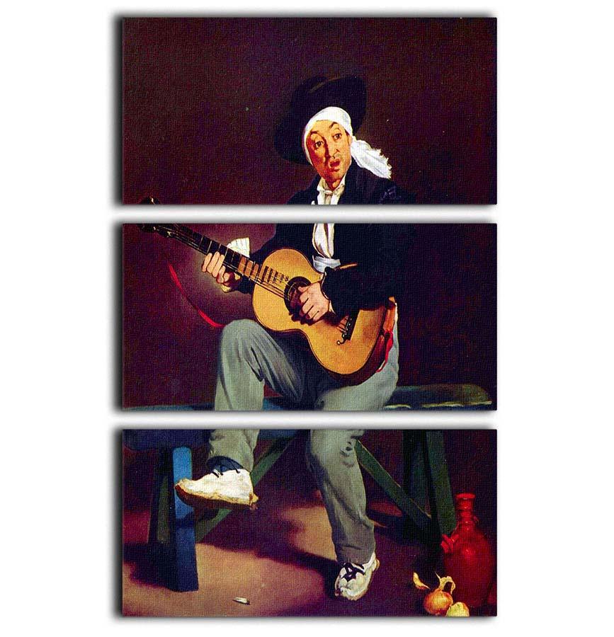 Three-panel canvas print featuring the Spanish singer by Manet, showcasing vibrant colors and intricate details.