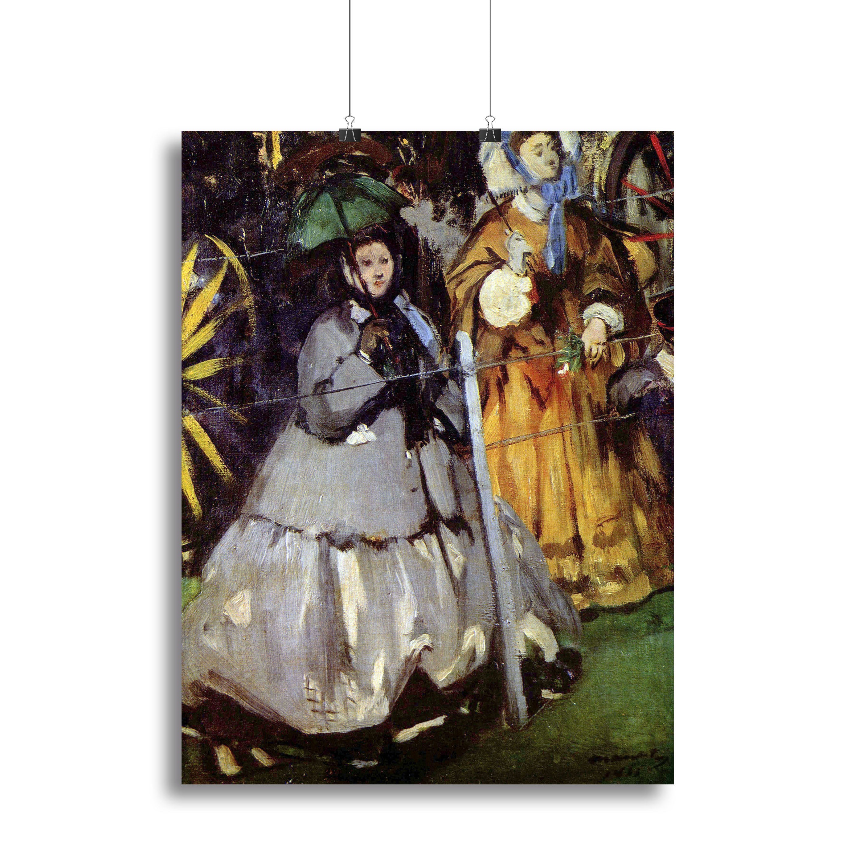 Canvas print or poster of Manet's 'Spectators at the Races', showcasing elegant spectators at a horse race.