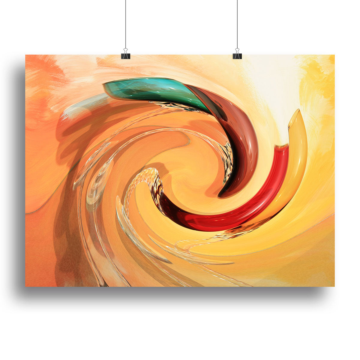 A vibrant Spiral Canvas Print showcasing abstract designs, perfect for home or office decor.