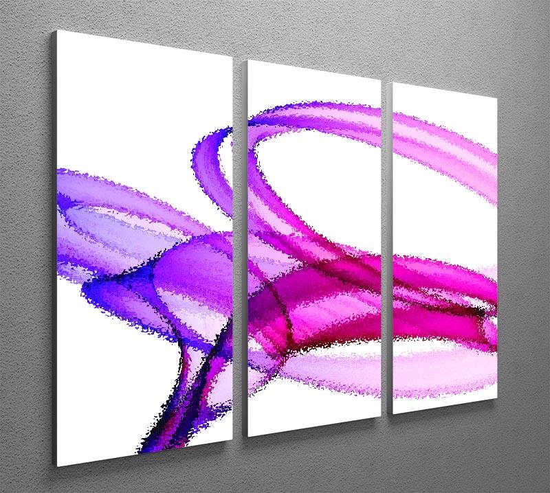 A vibrant 3-panel canvas print featuring a splash of color, perfect for enhancing home decor.
