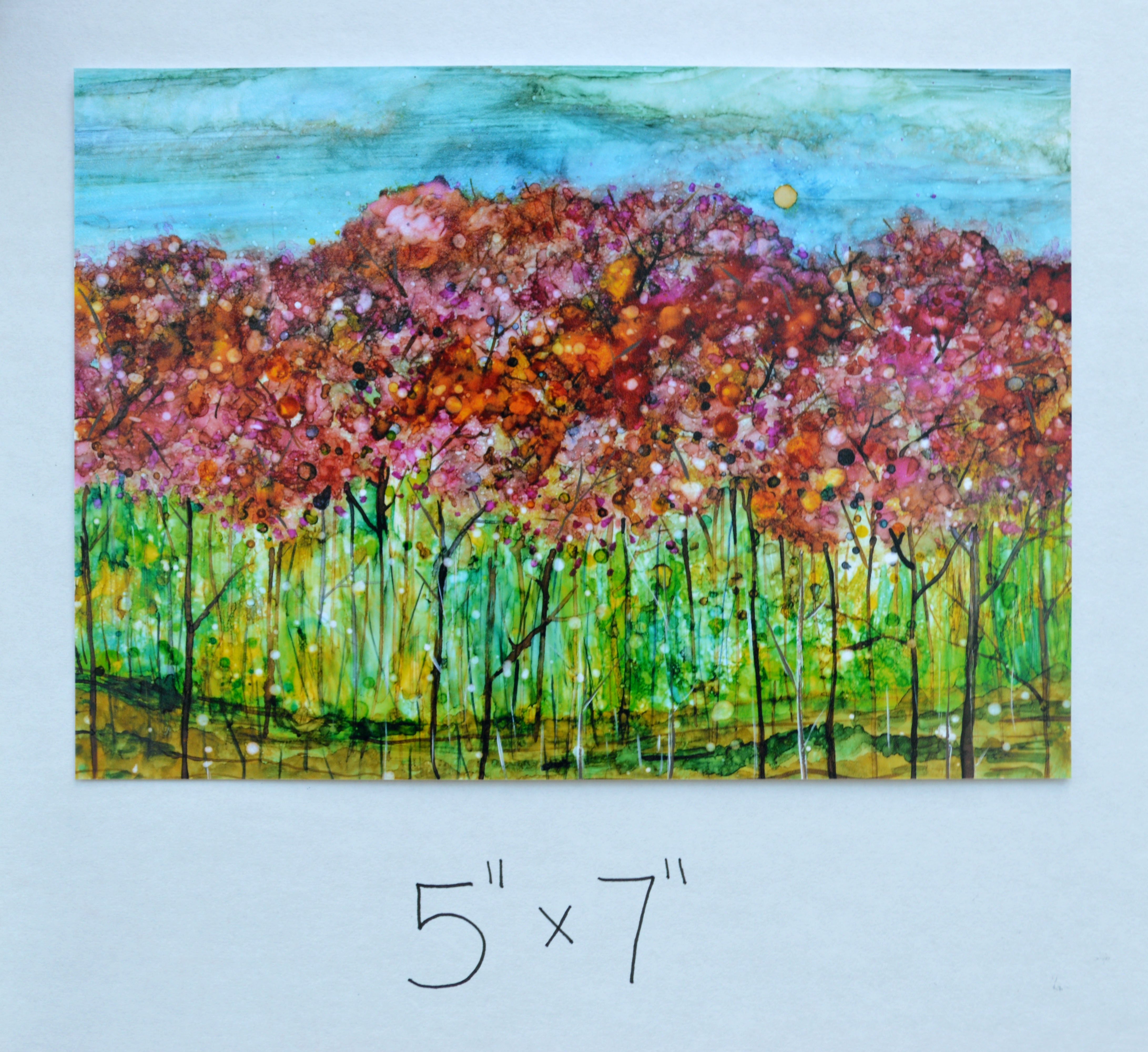 A beautiful Spring Forest greeting card featuring a dreamy landscape design, perfect for sending heartfelt messages.