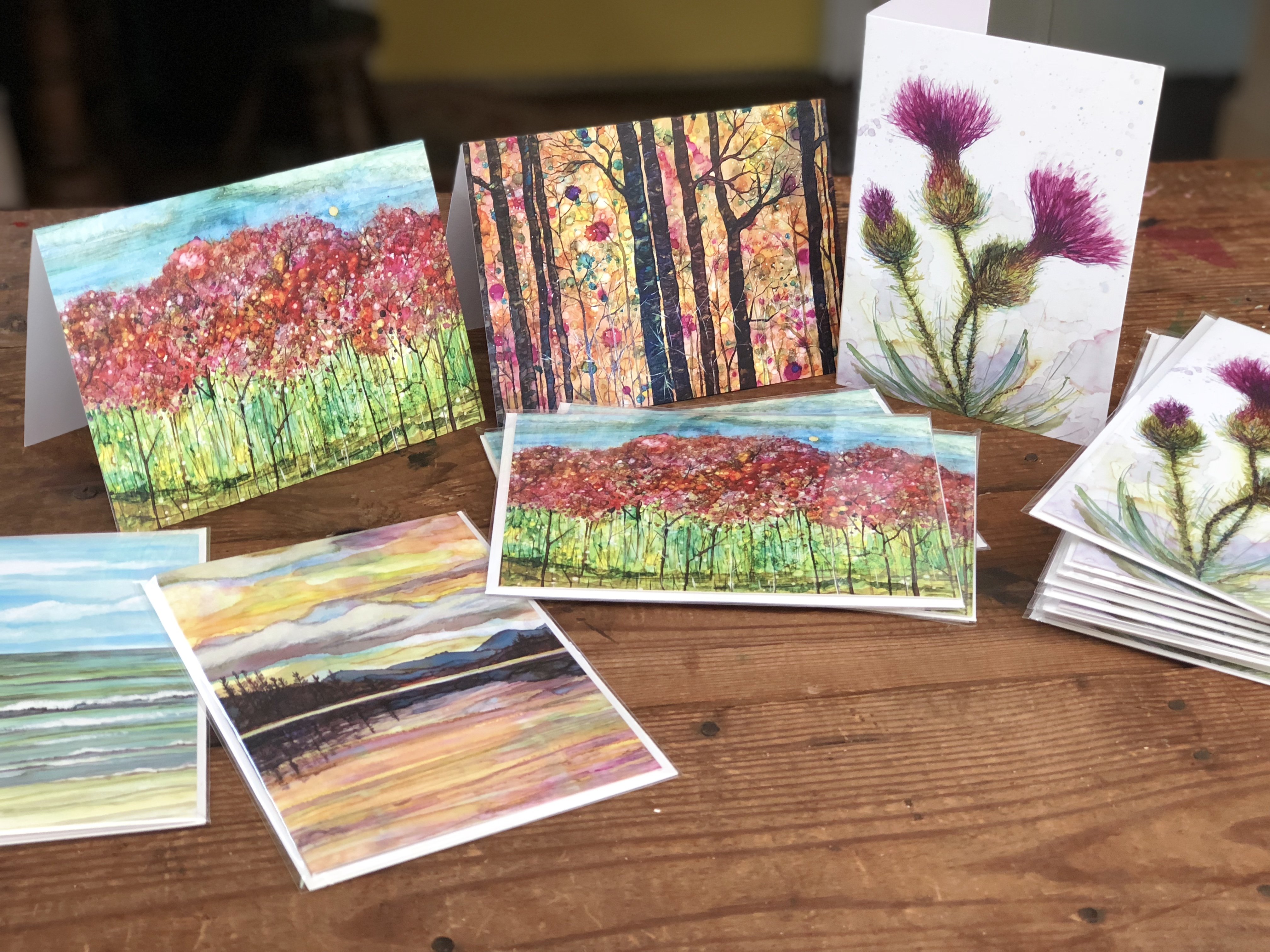 A beautiful Spring Forest greeting card featuring a dreamy landscape design, perfect for sending heartfelt messages.