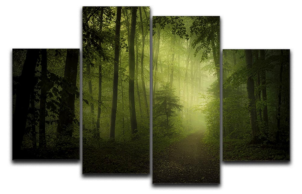 Spring Secret 4 Split Panel Canvas artwork featuring vibrant colors and nature-inspired design, divided into four equal sections.