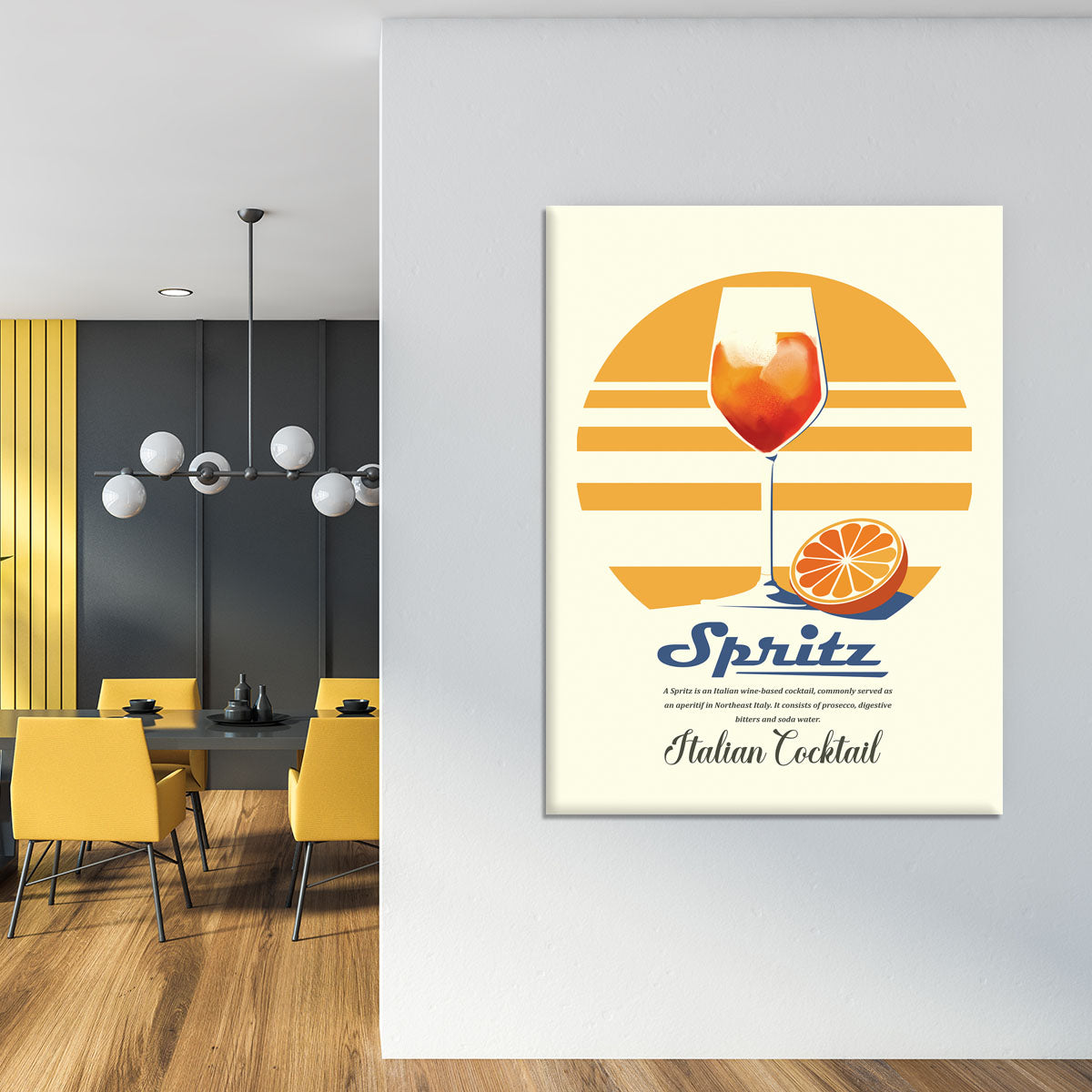 A vibrant Spritz summer print canvas print showcasing colorful summer-themed artwork, perfect for home or office decor.