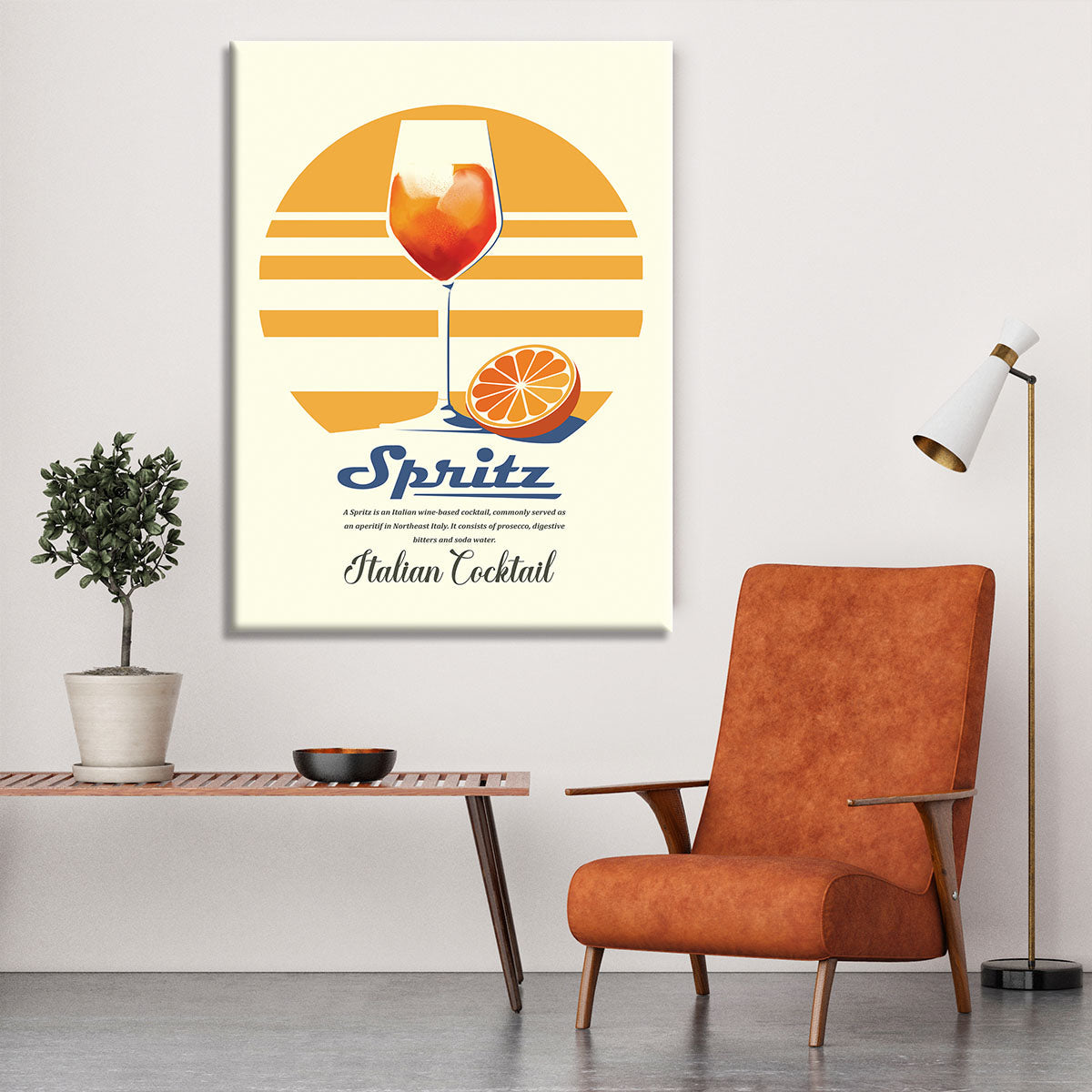 A vibrant Spritz summer print canvas print showcasing colorful summer-themed artwork, perfect for home or office decor.