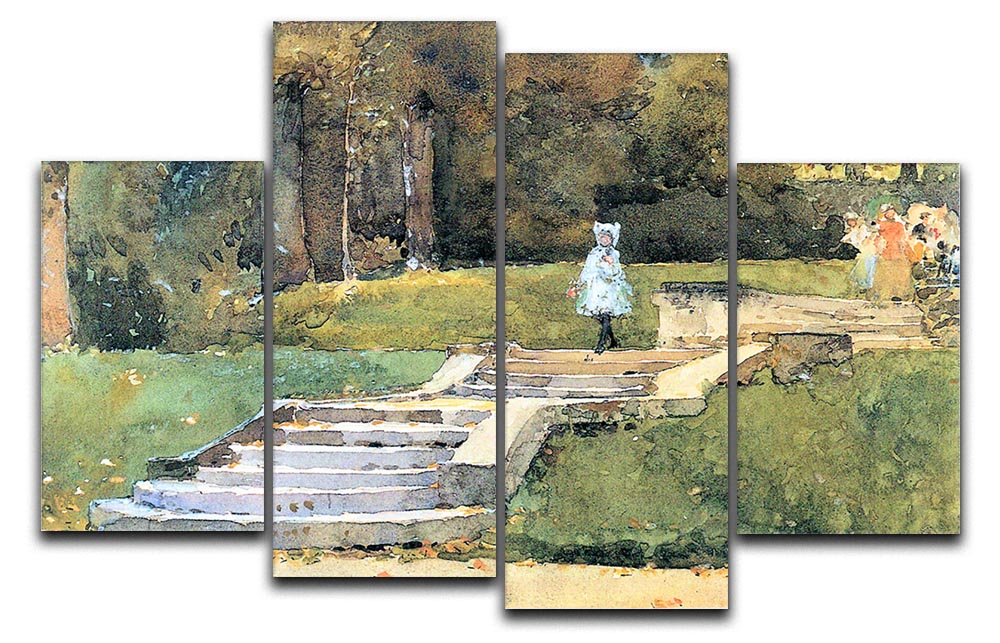 St. Cloud Mn. by Hassam 4 Split Panel Canvas artwork featuring vibrant colors and dynamic design, perfect for home or office decor.