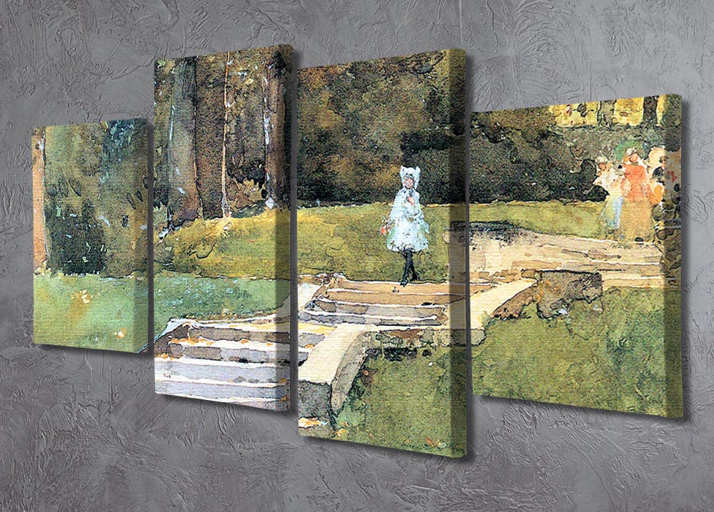 St. Cloud Mn. by Hassam 4 Split Panel Canvas artwork featuring vibrant colors and dynamic design, perfect for home or office decor.