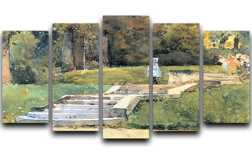 St. Cloud Mn. by Hassam 5 Split Panel Canvas artwork showcasing vibrant colors and intricate details across five panels.