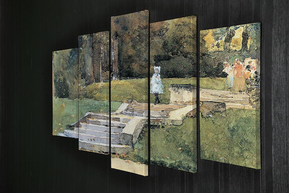 St. Cloud Mn. by Hassam 5 Split Panel Canvas artwork showcasing vibrant colors and intricate details across five panels.