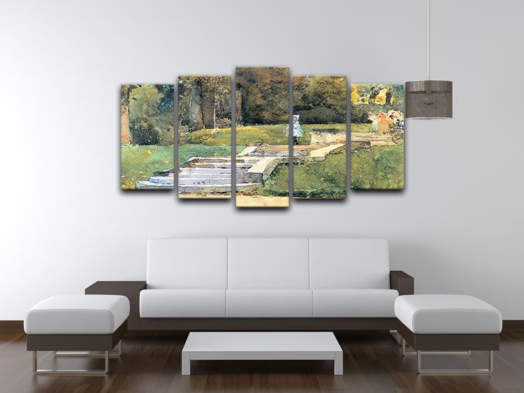 St. Cloud Mn. by Hassam 5 Split Panel Canvas artwork showcasing vibrant colors and intricate details across five panels.