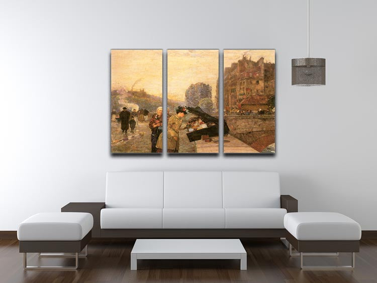 St Michel by Hassam 3-panel canvas print showcasing vibrant colors and intricate details, perfect for home or office decor.