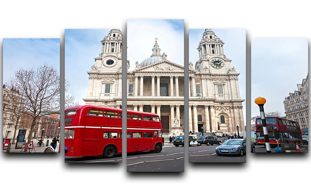 St Paul Cathedral 5 Split Panel Canvas artwork showcasing the iconic cathedral in a dynamic five-panel design.