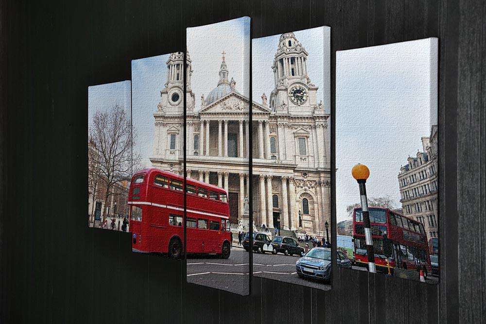St Paul Cathedral 5 Split Panel Canvas artwork showcasing the iconic cathedral in a dynamic five-panel design.