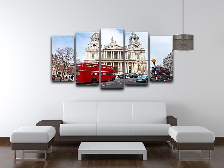St Paul Cathedral 5 Split Panel Canvas artwork showcasing the iconic cathedral in a dynamic five-panel design.