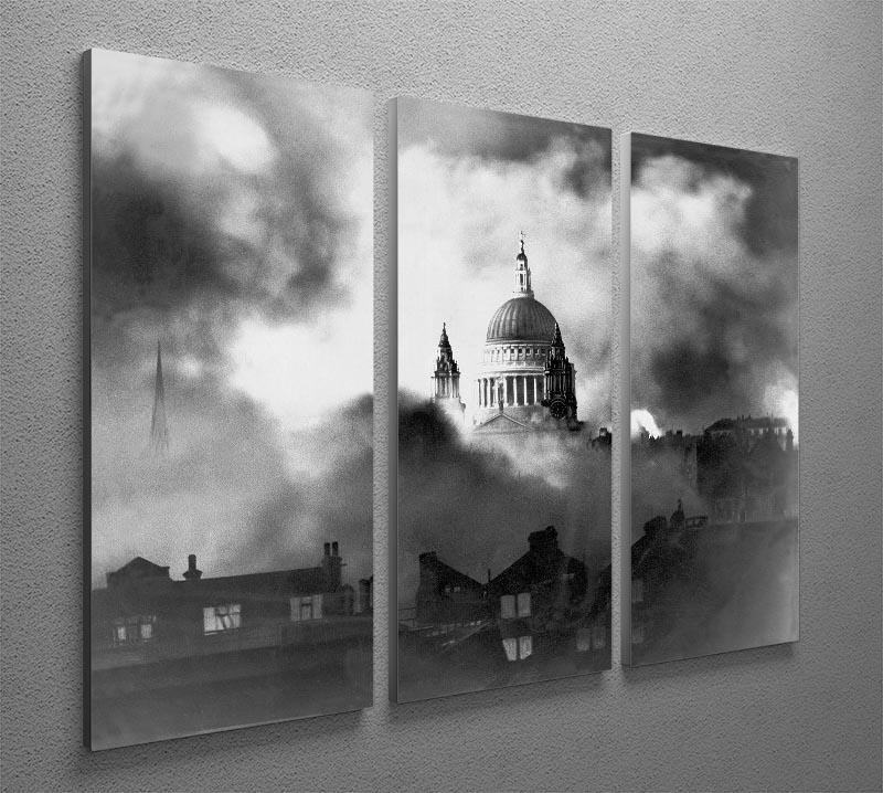 St Pauls Survives 3 Split Panel Canvas Print showcasing three panels of captivating artwork, perfect for home decor.
