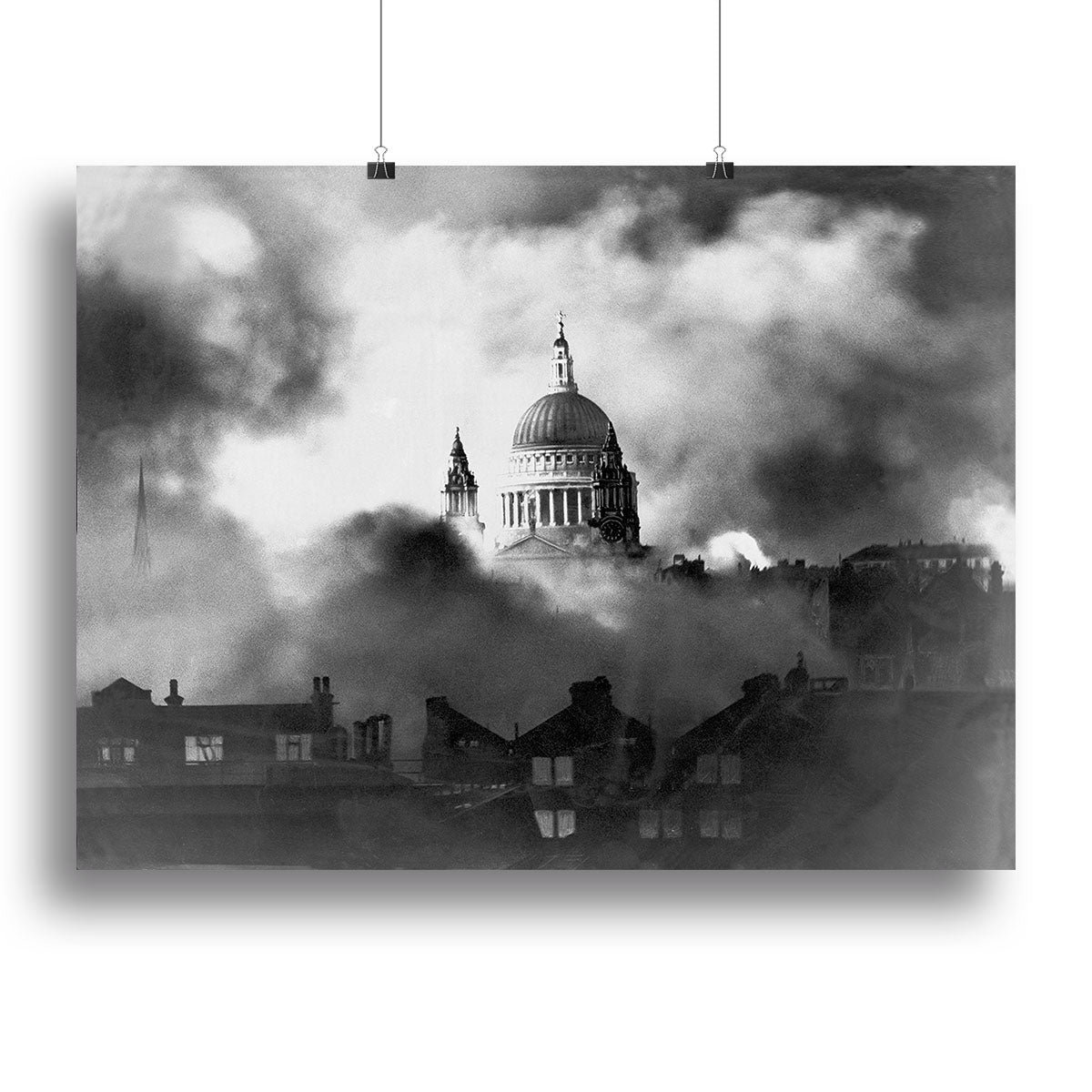 St Pauls Survives Canvas Print showcasing the iconic St Pauls Cathedral in vibrant colors, perfect for home decor.