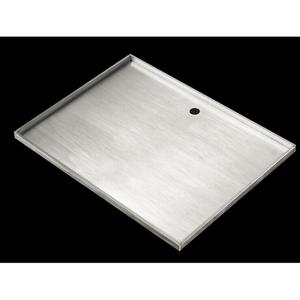 Stainless steel shower tray.