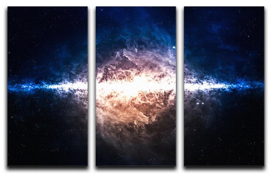 A stunning 3-panel canvas print depicting a star field in deep space, showcasing vibrant colors and intricate details.