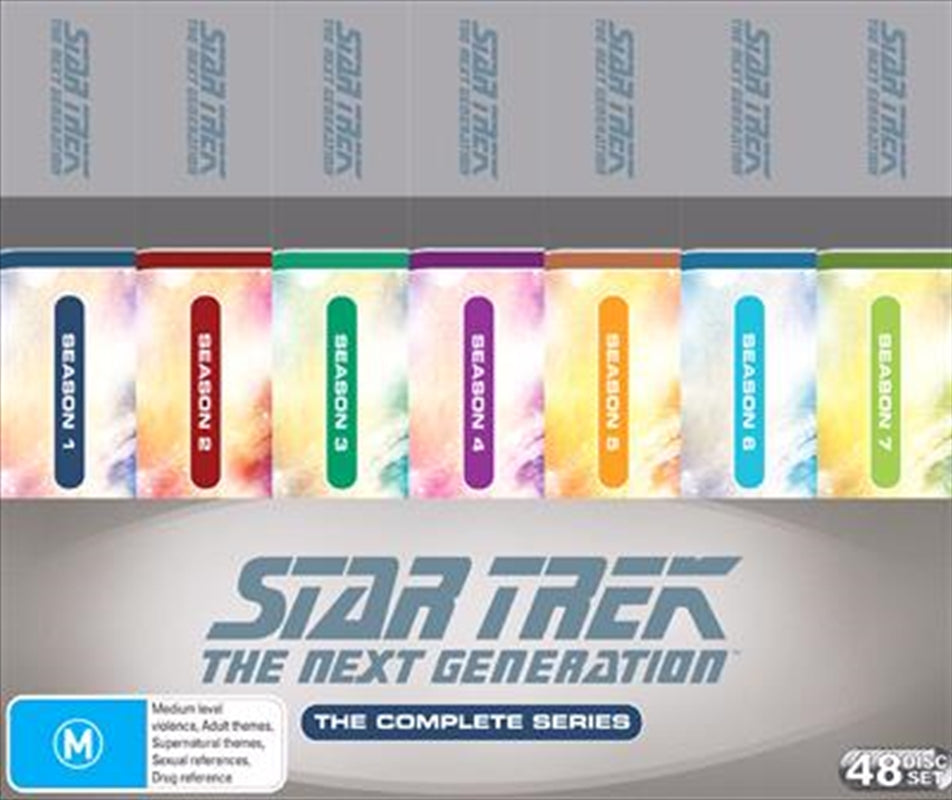 Star Trek: The Next Generation Complete Series DVD set featuring all episodes and bonus features.