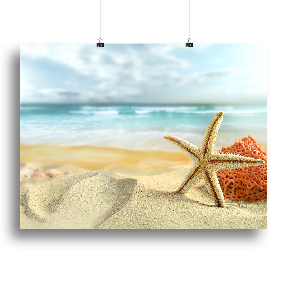 A vibrant starfish canvas print showcasing intricate details and colors, perfect for coastal-themed decor.