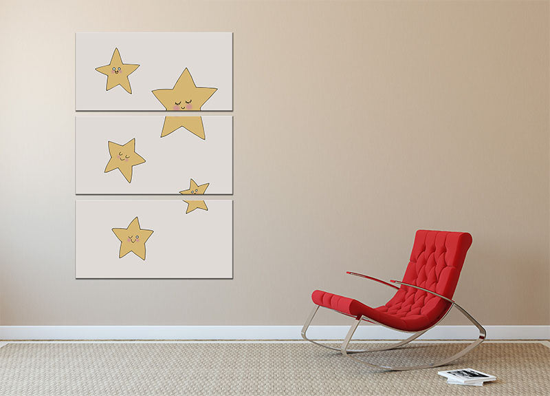 A stunning 3-panel canvas print featuring a starry night design, perfect for enhancing home decor.