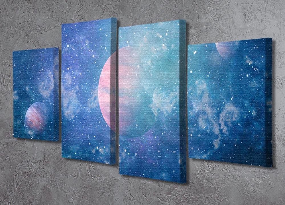 Stary Planet Space 4 Split Panel Canvas artwork featuring a cosmic design with stars and planets.