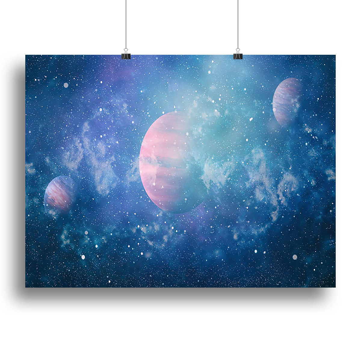 Stary Planet Space Canvas Print featuring vibrant celestial designs, perfect for home decor.