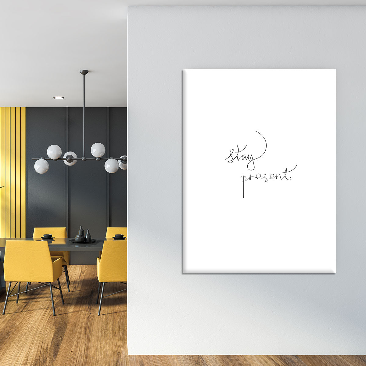 A beautiful Stay Present Canvas Print showcasing modern art with vibrant colors, perfect for home or office decor.