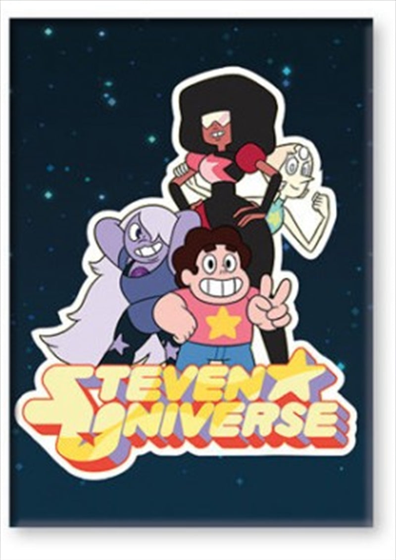 Colorful Steven Universe Group Space Flat Magnet featuring main characters in a fun design.