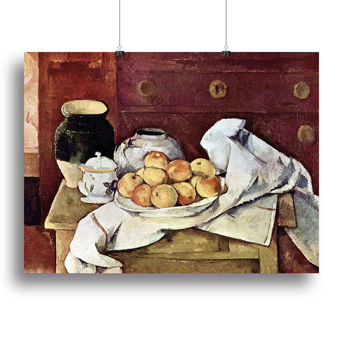 Still Life by Cezanne canvas print showcasing vibrant colors and intricate details, perfect for home decor.