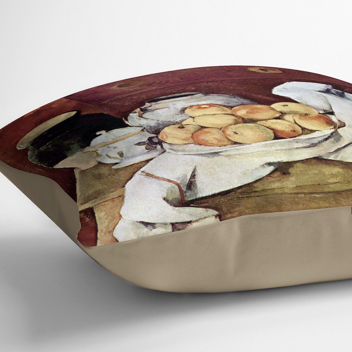 Still Life by Cezanne Cushion featuring vibrant abstract design on luxurious vegan faux suede.