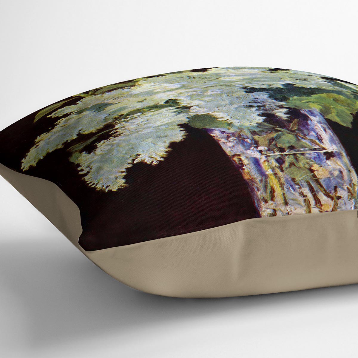 Still Life by Manet Cushion featuring vibrant abstract design on luxurious vegan faux suede fabric.