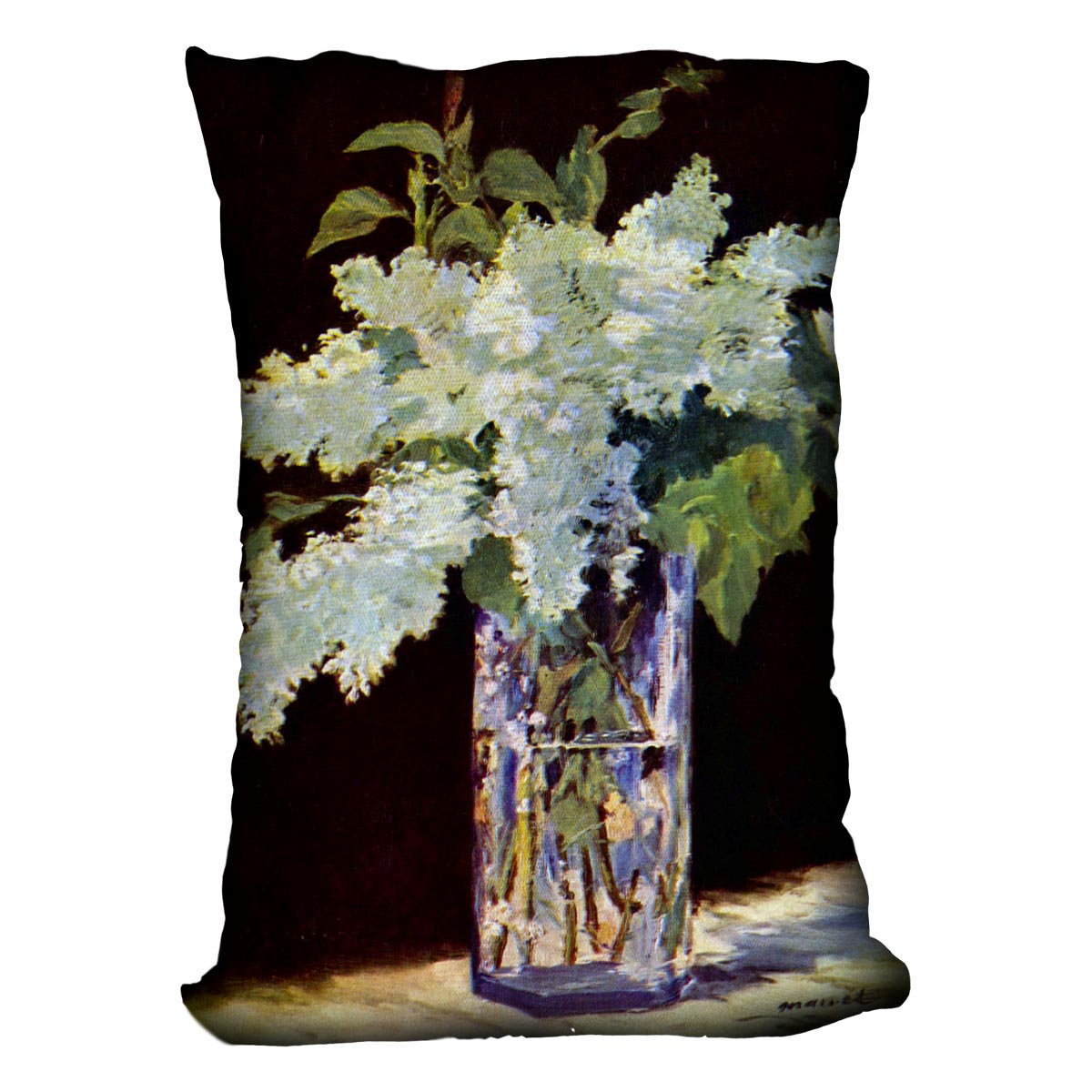 Still Life by Manet Cushion featuring vibrant abstract design on luxurious vegan faux suede fabric.