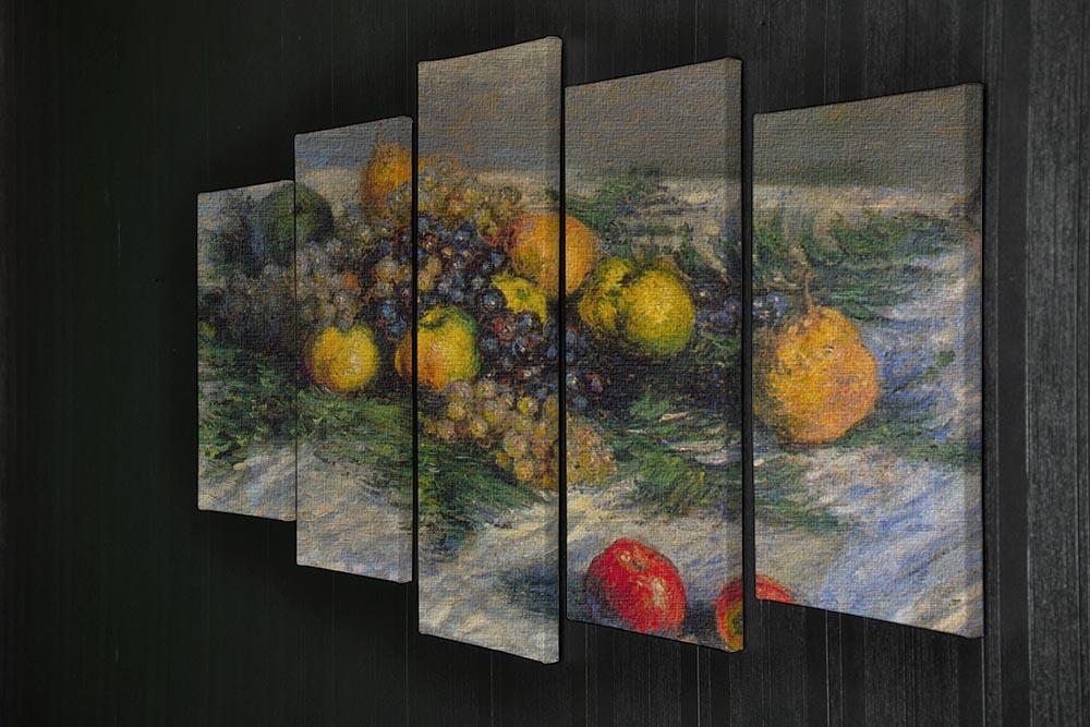 A stunning 5-split canvas artwork featuring Monet's still life, showcasing vibrant colors and intricate details across five panels.