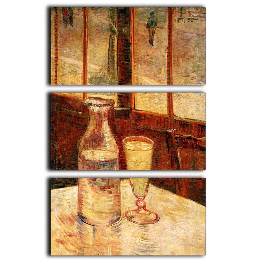 A beautiful 3-panel canvas print of Van Gogh's Still Life with Absinthe, showcasing vibrant colors and intricate details.