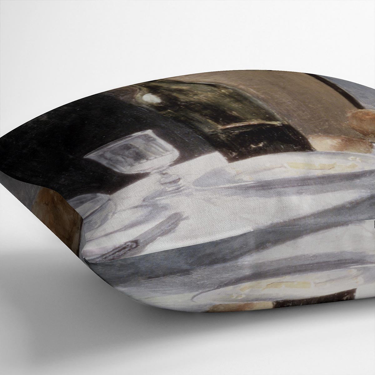 Still Life With Bottles by Monet Cushion featuring vibrant colors and luxurious vegan faux suede fabric.