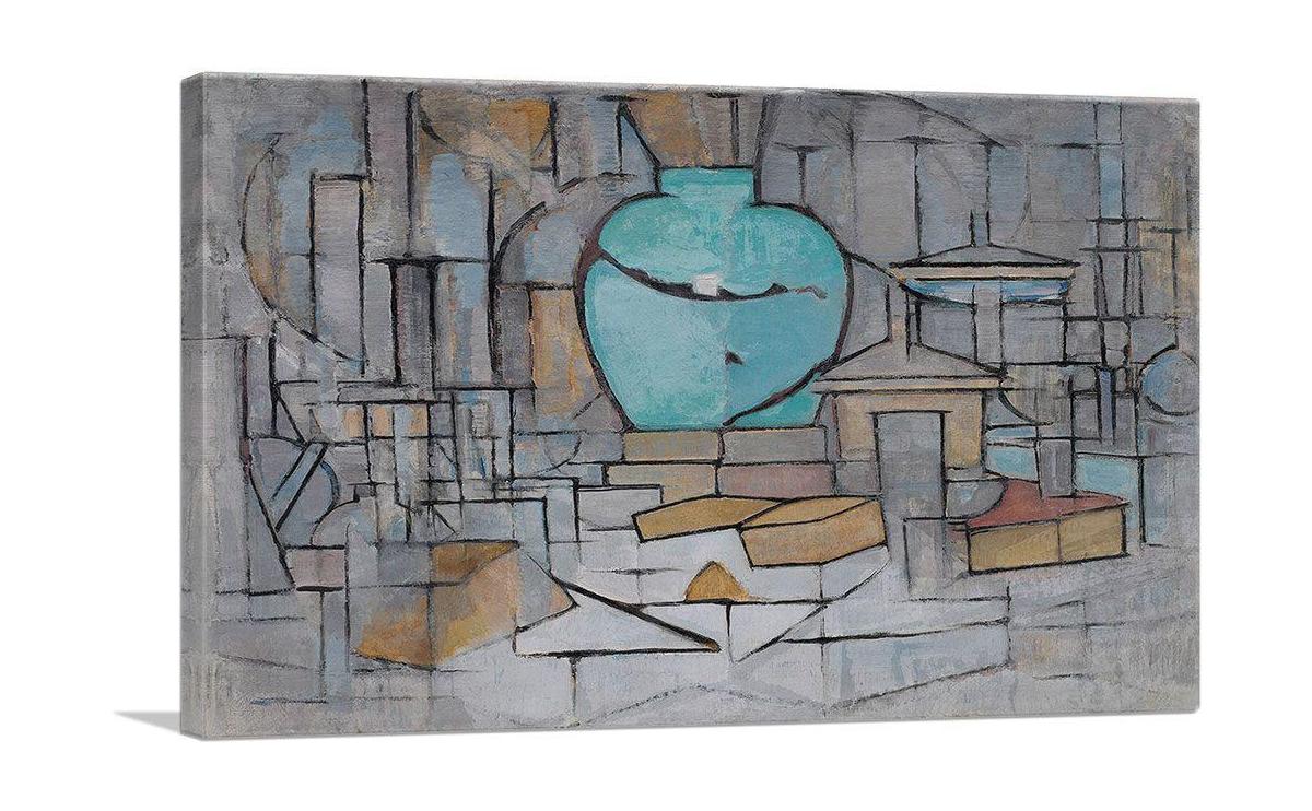 A beautiful canvas print of 'Still Life with Gingerpot II 1911', featuring a ginger pot surrounded by colorful fruits and flowers.