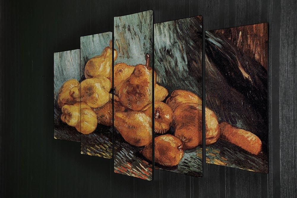 A beautiful 5-split panel canvas featuring Van Gogh's Still Life with Pears, showcasing vibrant colors and intricate details.